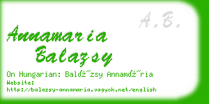 annamaria balazsy business card